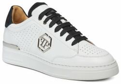 Philipp Plein Sneakers PHILIPP PLEIN Leather Lo Top SADS USC0537 PLE022N White/Black Bărbați