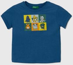Benetton gyerek pamut póló nyomott mintás - kék 98