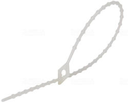 Tracon Kábelkötegelő 200x1, 8 fehér, nyitható, gyöngyös 200N-GY Tracon (200N-GY)