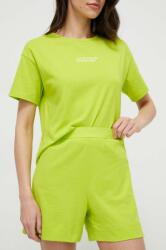 United Colors of Benetton pamut rövidnadrág otthoni viseletre zöld, sima, magas derekú - zöld XS