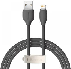  USB töltő- és adatkábel, Lightning, 120 cm, 2400 mA, gyorstöltés, Baseus Jelly Liquid Silica Gel, CAGD000001, fekete