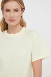 Calvin Klein pamut póló női, sárga - sárga XS