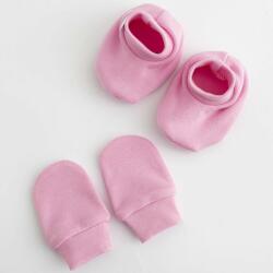 NEW BABY Baba pamut szett-kiscipő és kesztyű New Baby rózsaszín 0-6m