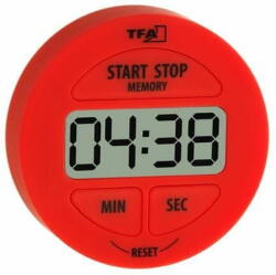 TFA Digitális percóra stopperórával átmérő 5, 5cm piros