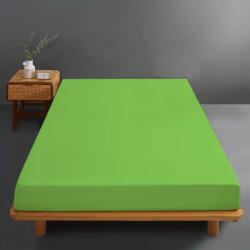 Ralex Husa de pat tricot jerse bumbac 100%, pentru saltea cu inaltime de 25cm si dimensiune 180x200 cm Verde Lenjerie de pat