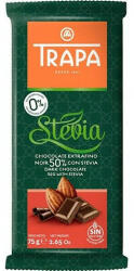 Trapa Stevia étcsokoládé 50% kakaótartalommal, 75g - fittipanna