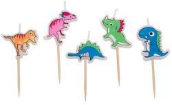 5 darabos születésnapi gyertya szett - Dinoszaurusz