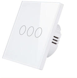 SmartWise Z3-LS Zigbee, érintős három gombos okos villanykapcsoló, csak fázis (fehér)