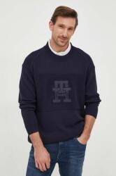 Tommy Hilfiger pamut pulóver könnyű, sötétkék - sötétkék M