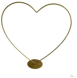 Állvány szív alakú fém 25 cm arany (AR01024GS)