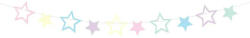 PartyDeco Füzér, színes csillag Unikornis, Unicorn, dekorhoz, 1, 4m (LUFI877934)