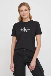 Calvin Klein Jeans pamut póló női, fekete - fekete XS - answear - 12 990 Ft