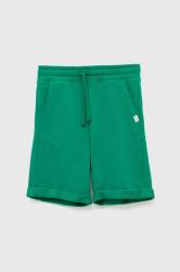 United Colors of Benetton gyerek pamut rövidnadrág zöld, állítható derekú - zöld 130 - answear - 6 590 Ft