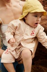 Liewood vászonkeverék gyerek sapka bézs, sima - sárga 1-2 éves