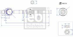 Febi Bilstein Articulatie axiala, cap de bara FEBI BILSTEIN 186318