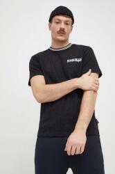 Napapijri pamut póló fekete, férfi, nyomott mintás - fekete XL