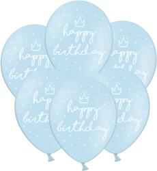 PartyDeco Balon albastru - Happy Birthday 50 buc