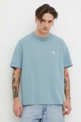 Abercrombie & Fitch pamut póló férfi, sima - kék S - answear - 12 990 Ft