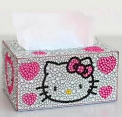 Gyémánt kirakós zsebkendőtartó Hello Kitty