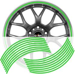 AVEX Set 16 inele din autocolant pentru jante culoare Verde Lucios