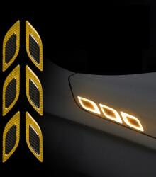 AVEX Set 2 stickere reflectorizante DIAMOND cu insertie Carbon 5D, culoare Galbena