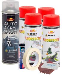AVEX Kit complet reparatie si vopsire jante culoare Rosu Fluorescent, V4