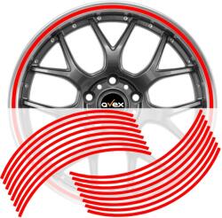 AVEX Set 16 inele din autocolant pentru jante culoare Rosu Lucios