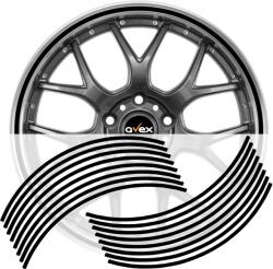 AVEX Set 16 inele din autocolant pentru jante culoare Negru Lucios