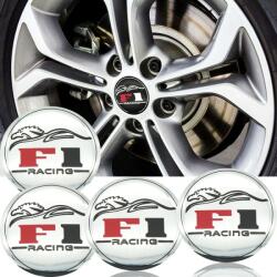 AVEX Set 4 buc. ornament central janta, model "F1 Chrome", diametru 5cm