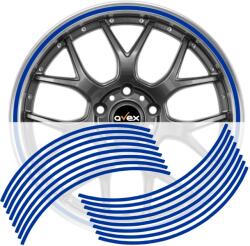 AVEX Set 16 inele din autocolant pentru jante culoare Albastru Lucios