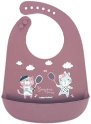 Canpol babies Силиконов лигавник с джоб Canpol - Bonjour Paris, Червен (74/027_red)