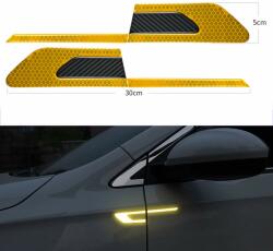 AVEX Set 2 stickere reflectorizante BUMERANG cu insertie Carbon 5D, culoare Galben