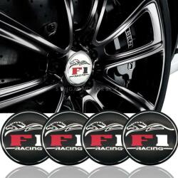 AVEX Set 4 buc. ornament central janta, model "F1 Black", diametru 5cm