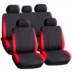 AVEX Set huse scaun auto ieftine, Universale 9 piese, model V-Style - ROSU