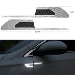 AVEX Set 2 stickere reflectorizante BUMERANG cu insertie Carbon 5D, culoare Argintiu