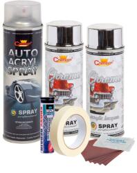 AVEX Kit complet reparatie si vopsire jante culoare Crom Metalic, V2