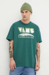 Vans pamut póló zöld, férfi, nyomott mintás - zöld L - answear - 11 990 Ft