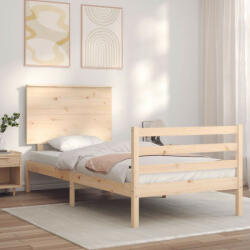 vidaXL tömör fa ágykeret fejtámlával 100 x 200 cm (3195211) - balena