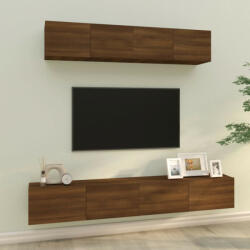 vidaXL 4 részes barna tölgy színű szerelt fa TV-szekrényszett (3114541)