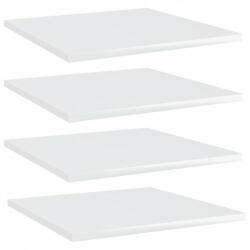 vidaXL 4 db magasfényű fehér forgácslap könyvespolc 40 x 40 x 1, 5 cm (805180)