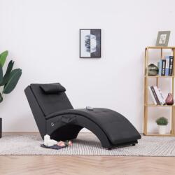 vidaXL Șezlong de masaj cu pernă, negru, piele artificială (281344) - comfy