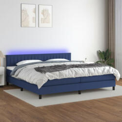 vidaXL kék szövet rugós és LED-es ágy matraccal 200 x 200 cm (3133347) - balena