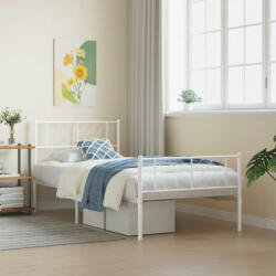 vidaXL fehér fém ágykeret fej- és lábtámlával 90 x 190 cm (372238) - balena