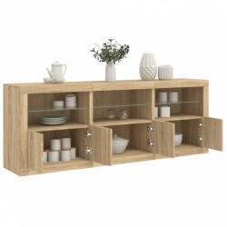 vidaXL sonoma tölgy színű tálalószekrény LED-ekkel 181, 5 x 37 x 67 cm (3209004) - balena