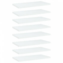 vidaXL 8 db fehér forgácslap könyvespolc 40 x 20 x 1, 5 cm (805139)