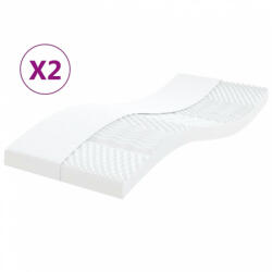 vidaXL 2 db fehér 7 zónás 20 ILD keménységű habmatrac 100 x 200 cm (356364) - balena