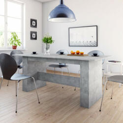 vidaXL betonszürke forgácslap étkezőasztal 180 x 90 x 76 cm (800472) - balena
