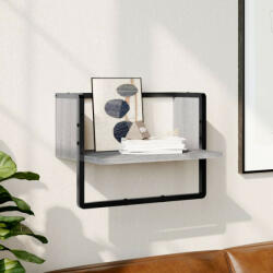 vidaXL szürke sonoma tölgy színű fali polc rúddal 40x25x30 cm (836286) - balena