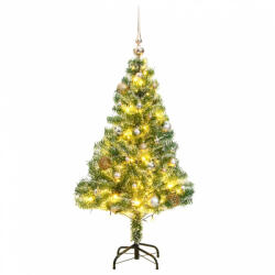 vidaXL műkarácsonyfa 150 LED-del, gömbszettel és hópehellyel 150 cm (3210092) - balena