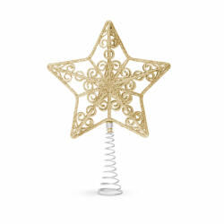  Karácsonyfa csúcsdísz - csillag alakú - 20 x 15 cm - arany (GL-58679C)